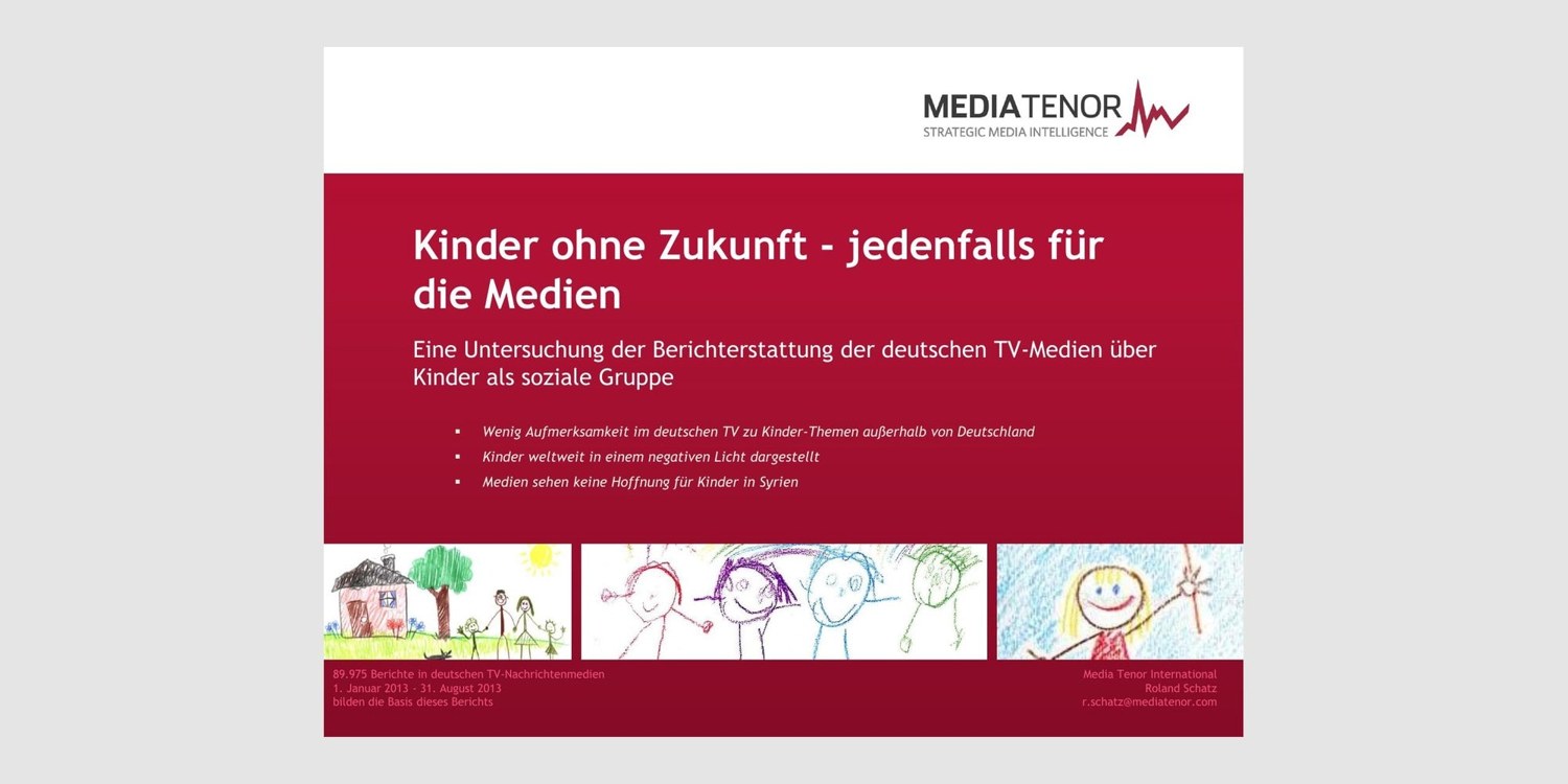 Original Media Tenor graphic for Children as a social group in German television news
